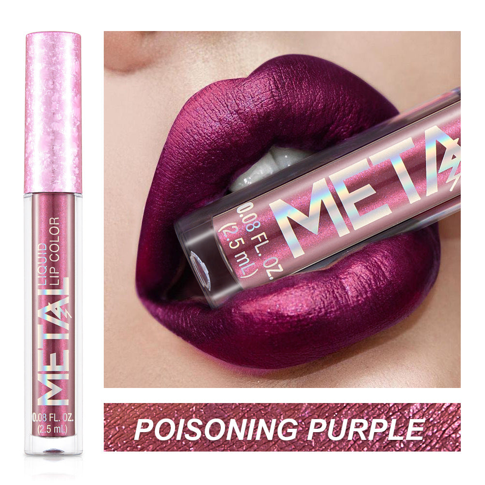 Metallic Liquid Lipstick Lip Gloss Does Not Stick To Cup Lip Glaze - Mubimart -  