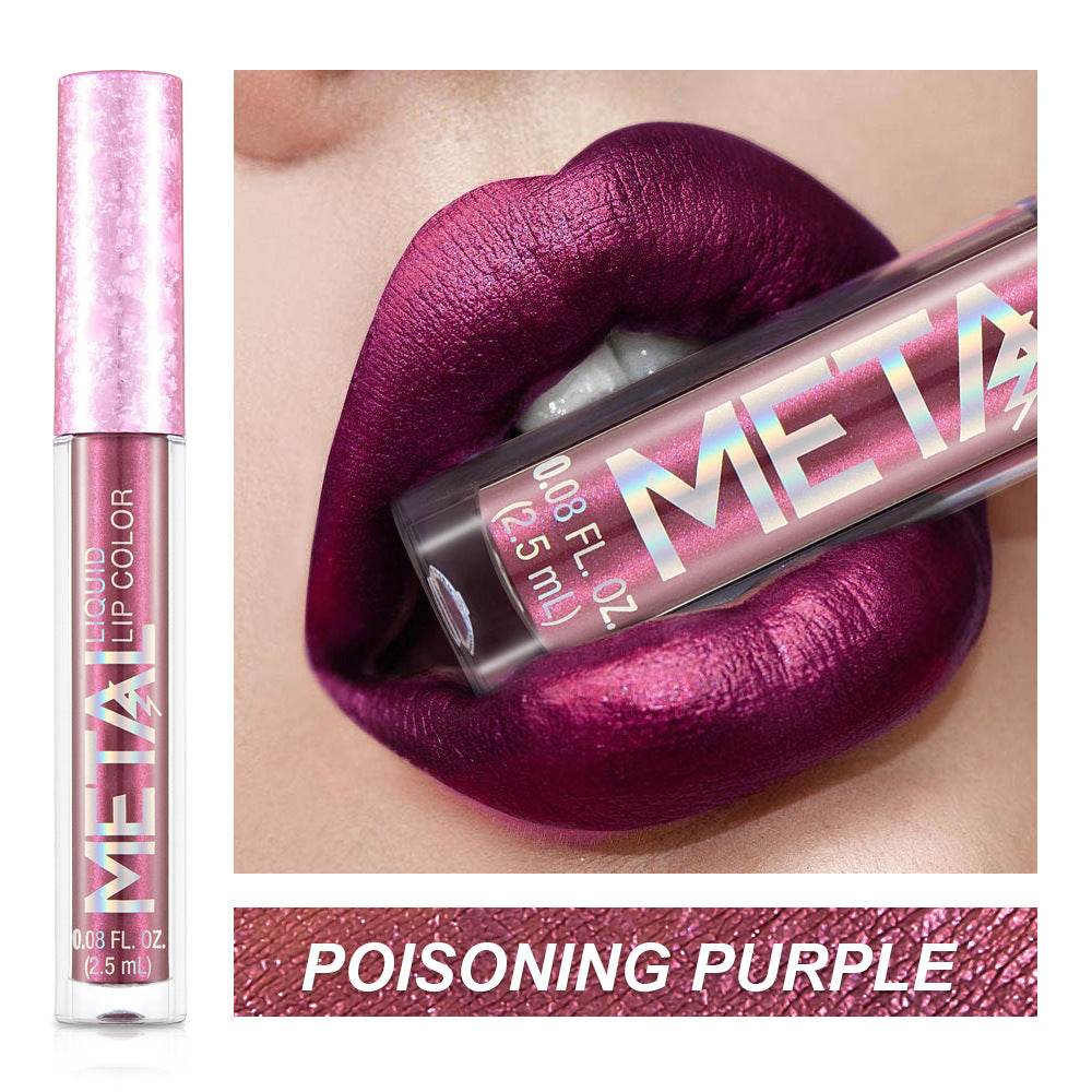 Metallic Liquid Lipstick Lip Gloss Does Not Stick To Cup Lip Glaze - Mubimart