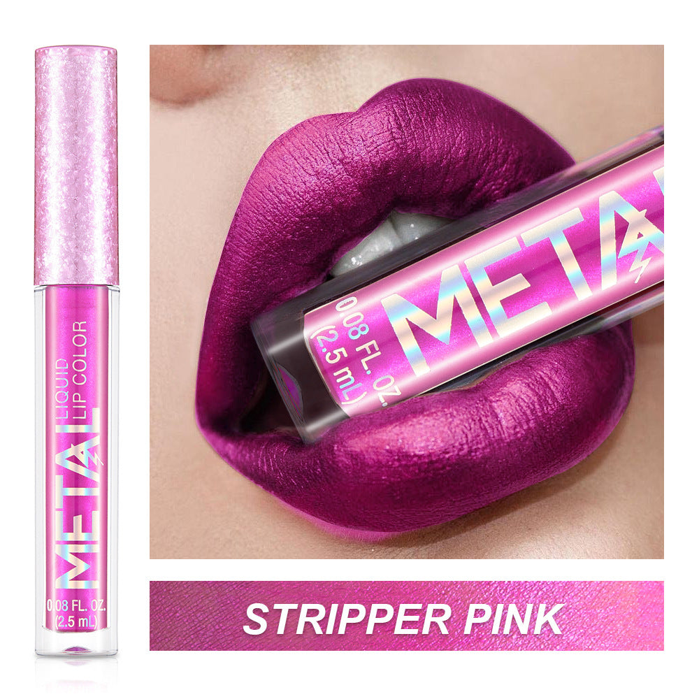 Metallic Liquid Lipstick Lip Gloss Does Not Stick To Cup Lip Glaze - Mubimart -  