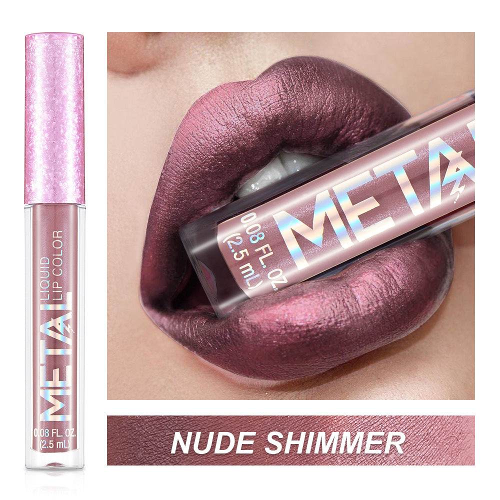 Metallic Liquid Lipstick Lip Gloss Does Not Stick To Cup Lip Glaze - Mubimart