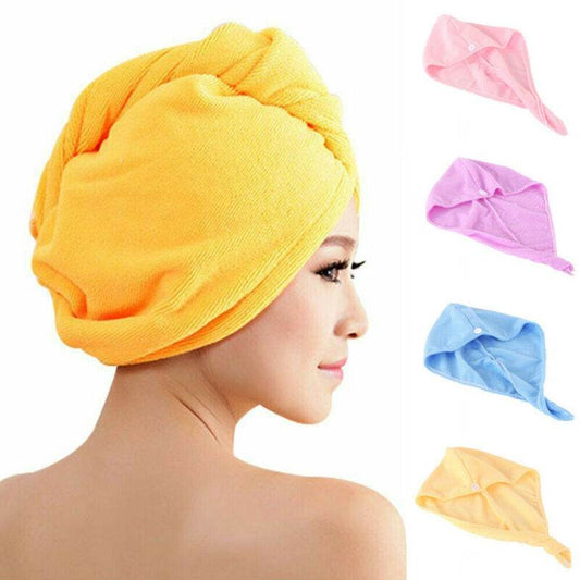 Microfiber Absorbent Dry Hair Cap Wiping Hair Towel Shower Cap - Mubimart