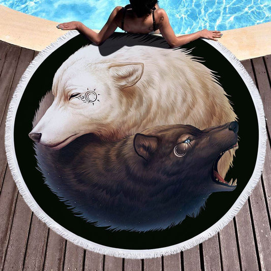 Microfiber round beach towel - Mubimart
