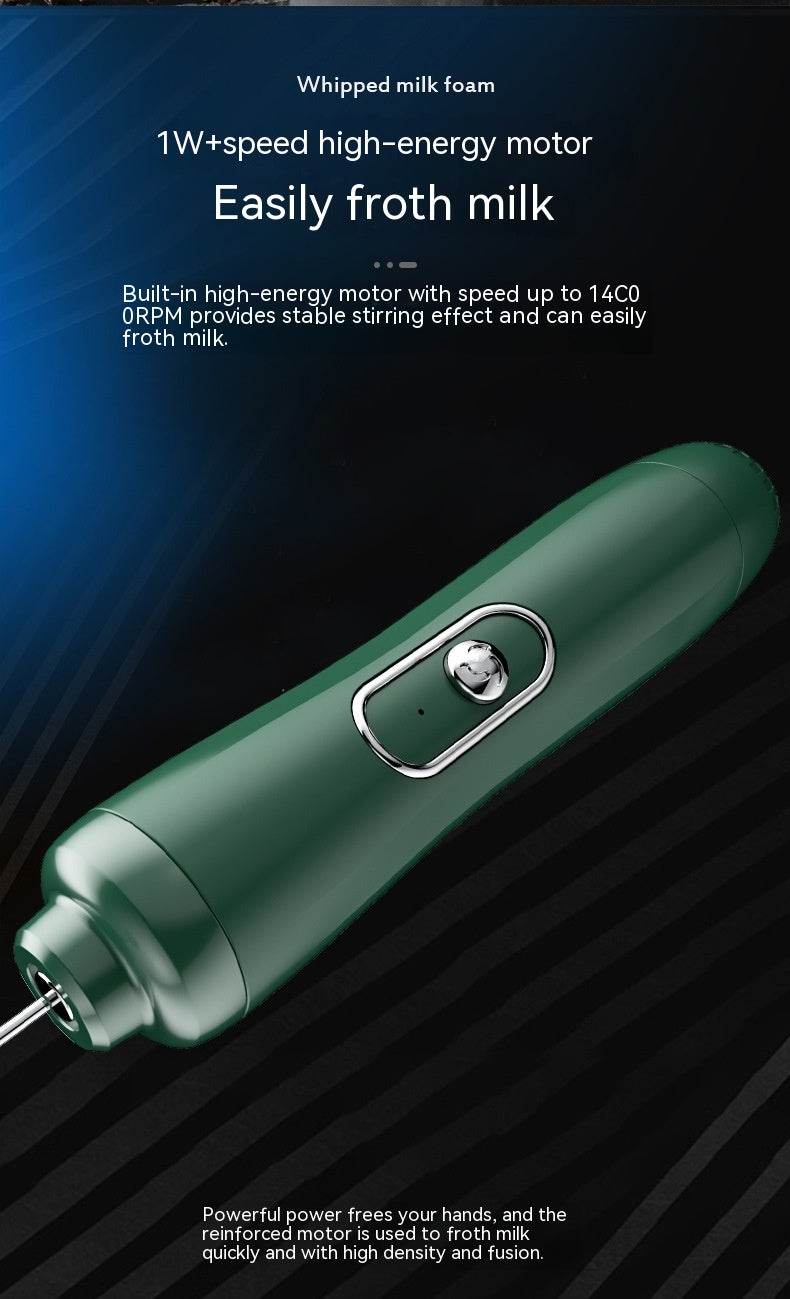 Milk Frother Egg Beater Coffee Frother Household Electric Milk Stirring Battery Handheld Blender - Mubimart