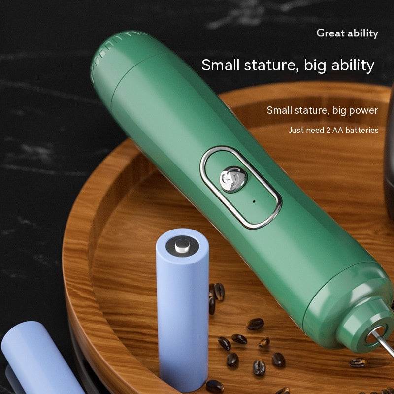 Milk Frother Egg Beater Coffee Frother Household Electric Milk Stirring Battery Handheld Blender - Mubimart