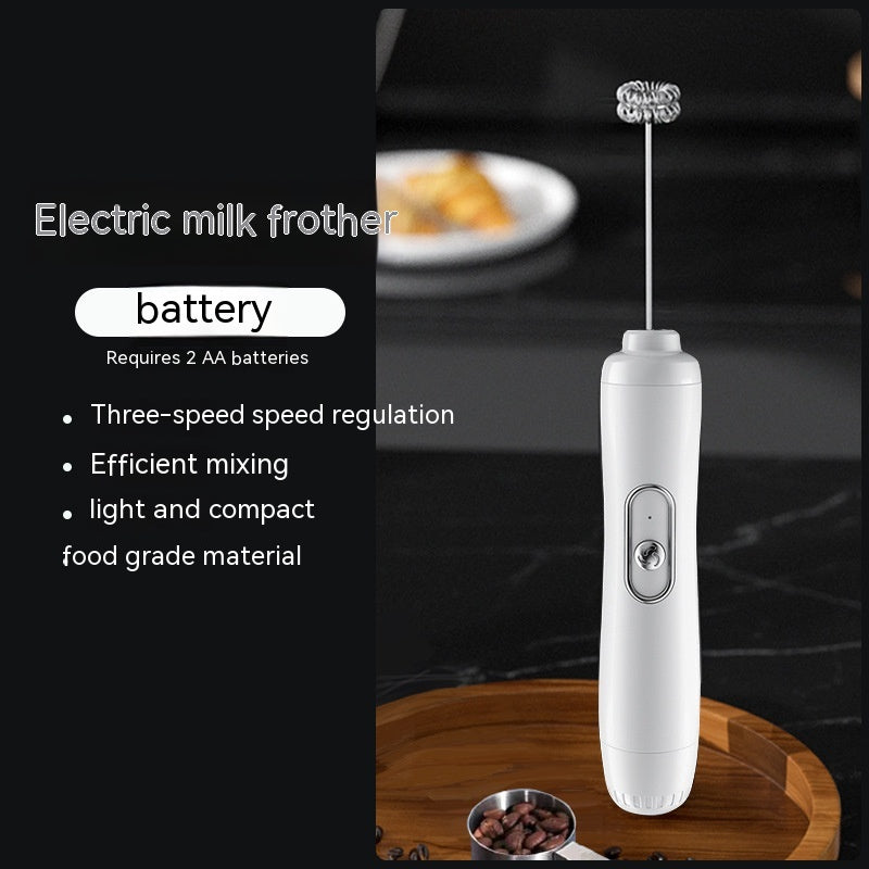 Milk Frother Egg Beater Coffee Frother Household Electric Milk Stirring Battery Handheld Blender - Mubimart -  