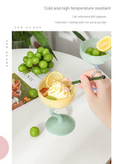 Milk Tea Milkshake Dessert Glass Cup Goblet Pudding Ice Cream Bowl Ice Cream Cup - Mubimart - Ice cream bowl 