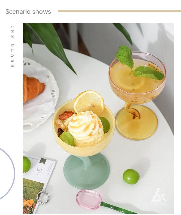 Milk Tea Milkshake Dessert Glass Cup Goblet Pudding Ice Cream Bowl Ice Cream Cup - Mubimart