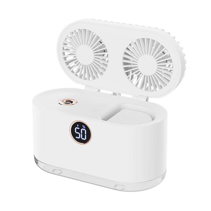 Mini Air Conditioner Fan Air Cooler USB Portable Table Top Desktop Fan Cooling with 3 Wind Speed LED Light for Home Office - Mubimart