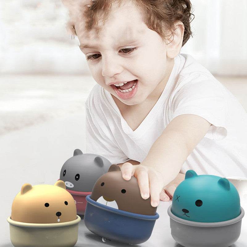 Mini Baby Toy Car Wind Up Cartoon Animal Toy Press and Go Vehicles - Mubimart