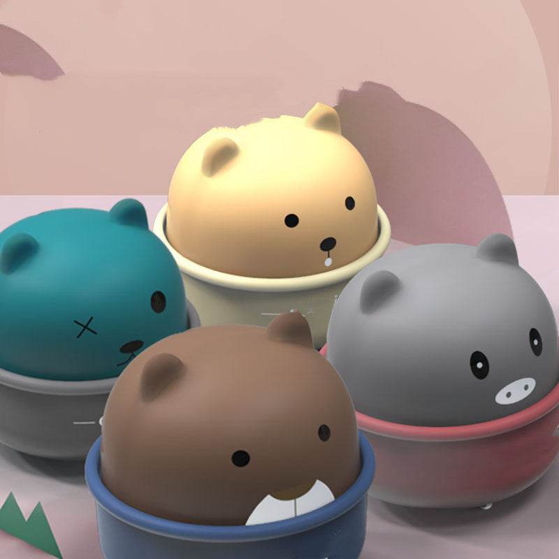 Mini Baby Toy Car Wind Up Cartoon Animal Toy Press and Go Vehicles - Mubimart