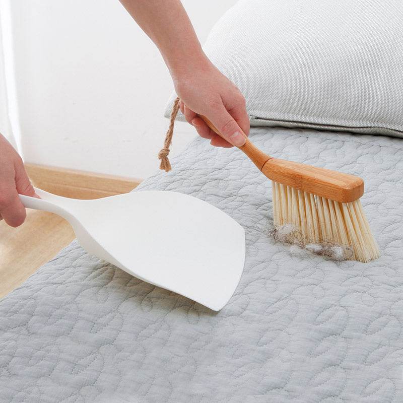 Mini Broom and Dustpan Set With Bamboo Handle - Mubimart