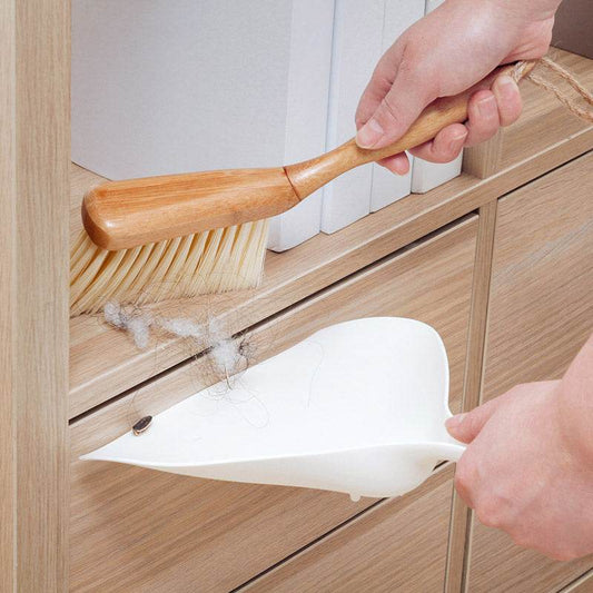 Mini Broom and Dustpan Set With Bamboo Handle - Mubimart
