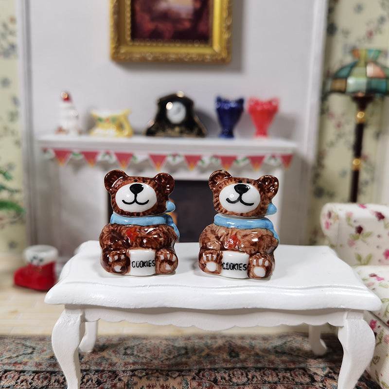 Mini Ceramic Cookie Candy Jar Christmas Gift Toy Accessories - Mubimart