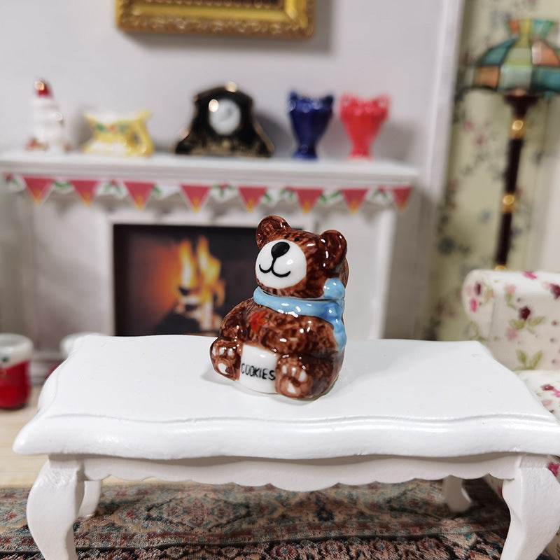 Mini Ceramic Cookie Candy Jar Christmas Gift Toy Accessories - Mubimart