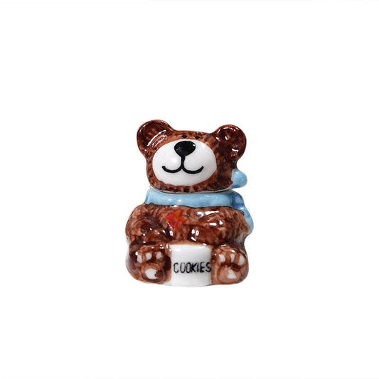 Mini Ceramic Cookie Candy Jar Christmas Gift Toy Accessories - Mubimart