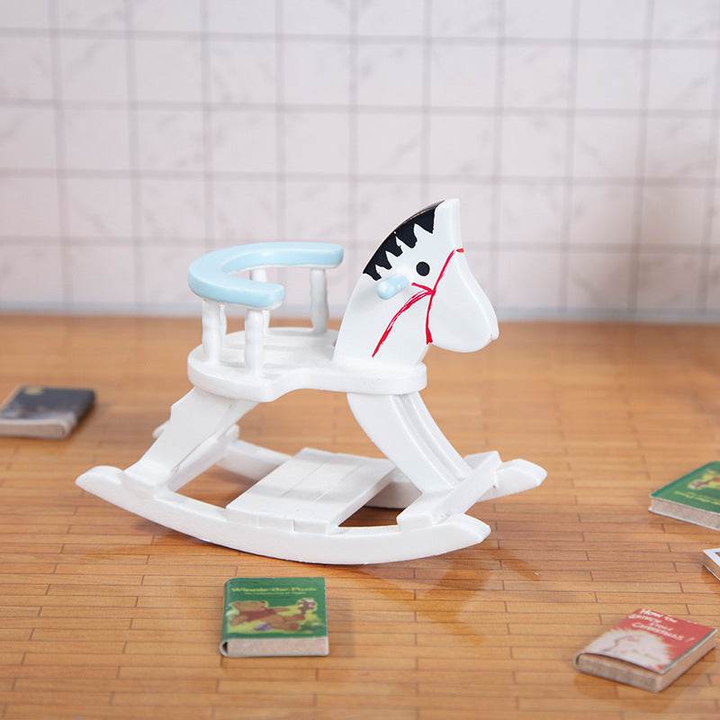 Mini Doll House Dollhouse Furniture Accessories Pocket Children's Room Rocking Horse Wooden Crafts Decoration - Mubimart