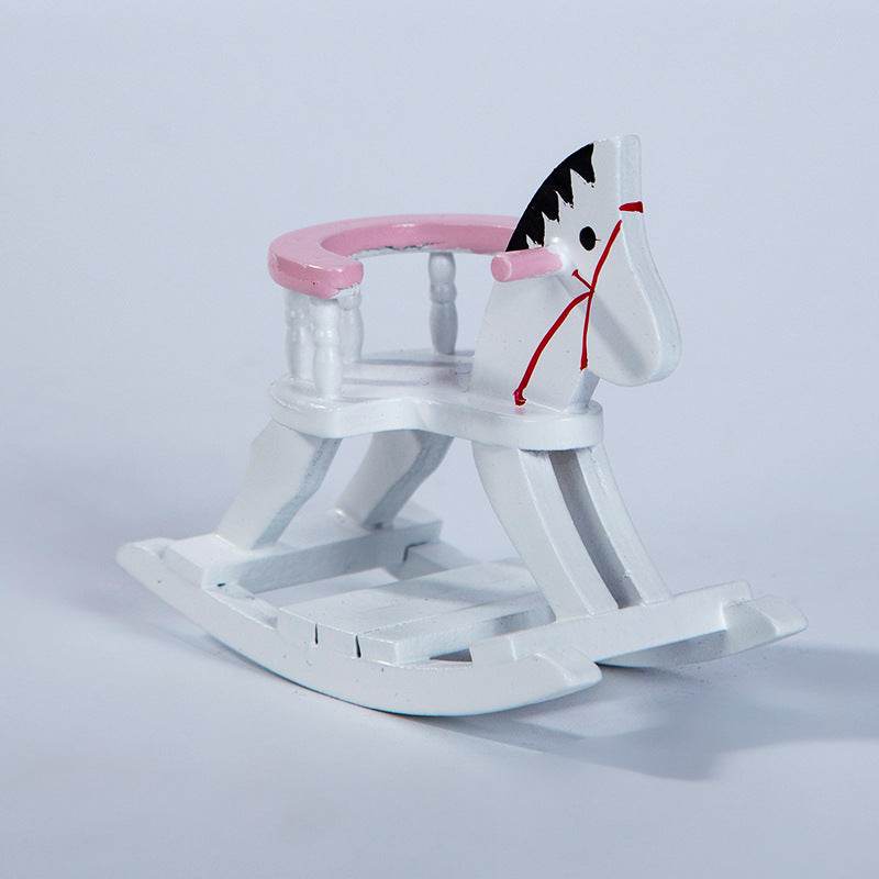 Mini Doll House Dollhouse Furniture Accessories Pocket Children's Room Rocking Horse Wooden Crafts Decoration - Mubimart