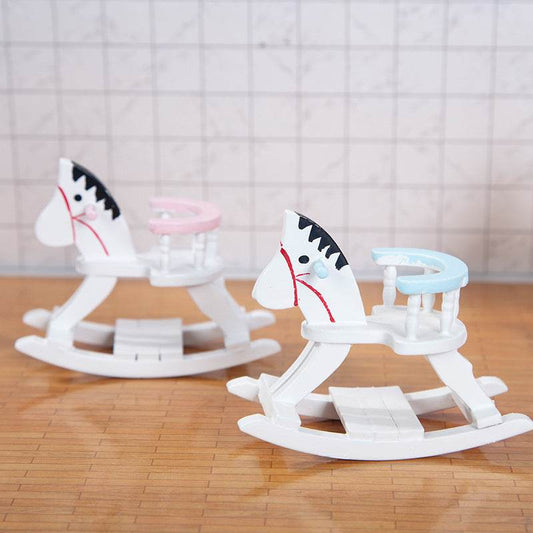 Mini Doll House Dollhouse Furniture Accessories Pocket Children's Room Rocking Horse Wooden Crafts Decoration - Mubimart