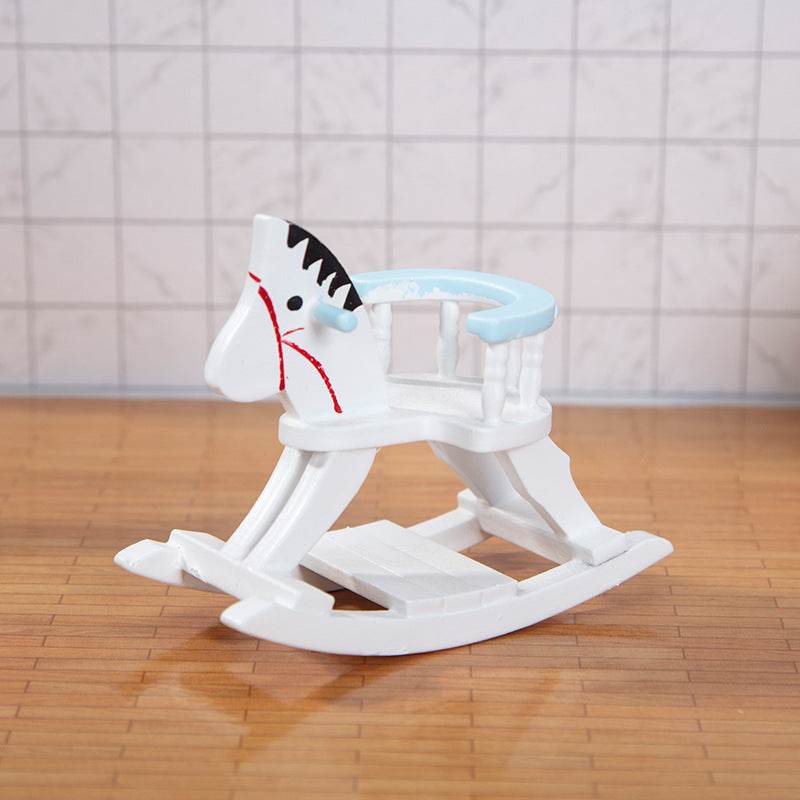 Mini Doll House Dollhouse Furniture Accessories Pocket Children's Room Rocking Horse Wooden Crafts Decoration - Mubimart