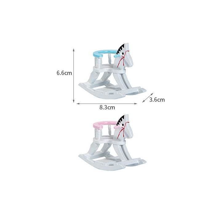 Mini Doll House Dollhouse Furniture Accessories Pocket Children's Room Rocking Horse Wooden Crafts Decoration - Mubimart