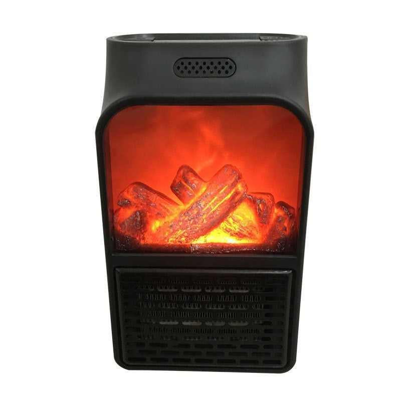 Mini Electric Fireplace Heater Electric Heater with Log Flame Effect Warm Air Heater Fanr 220V 50Hz - Mubimart -  