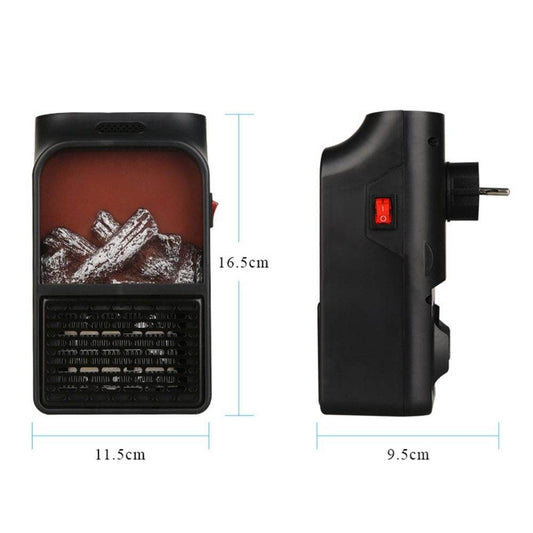 Mini Electric Fireplace Heater Electric Heater with Log Flame Effect Warm Air Heater Fanr 220V 50Hz - Mubimart