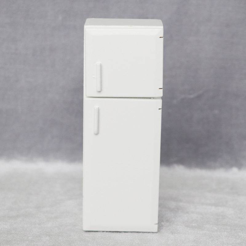 Mini Furniture Model Micro Scene Kitchen Wooden Distressed Refrigerator Double Door - Mubimart