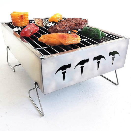 Mini Household Charcoal Barbecue Grill Outdoor Folding Portable - Mubimart