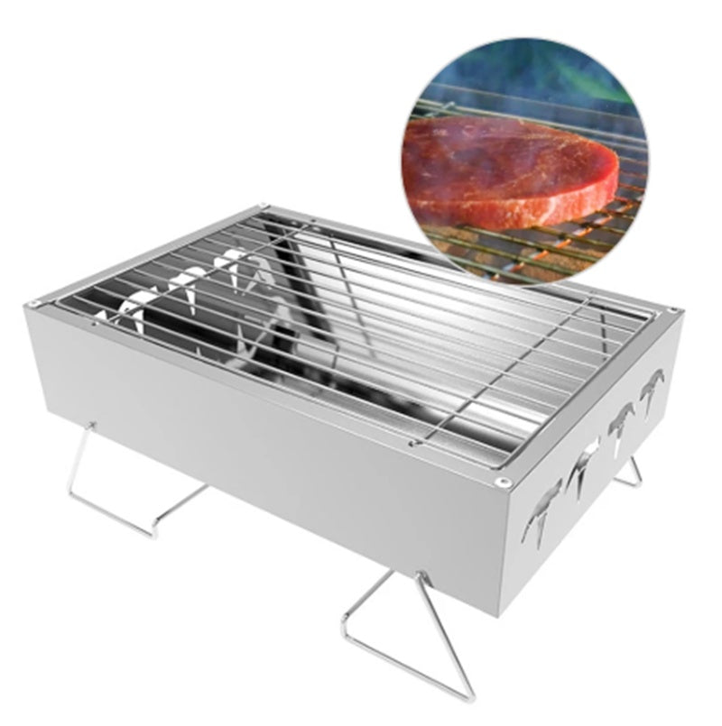 Mini Household Charcoal Barbecue Grill Outdoor Folding Portable - Mubimart - Outdoor grills 