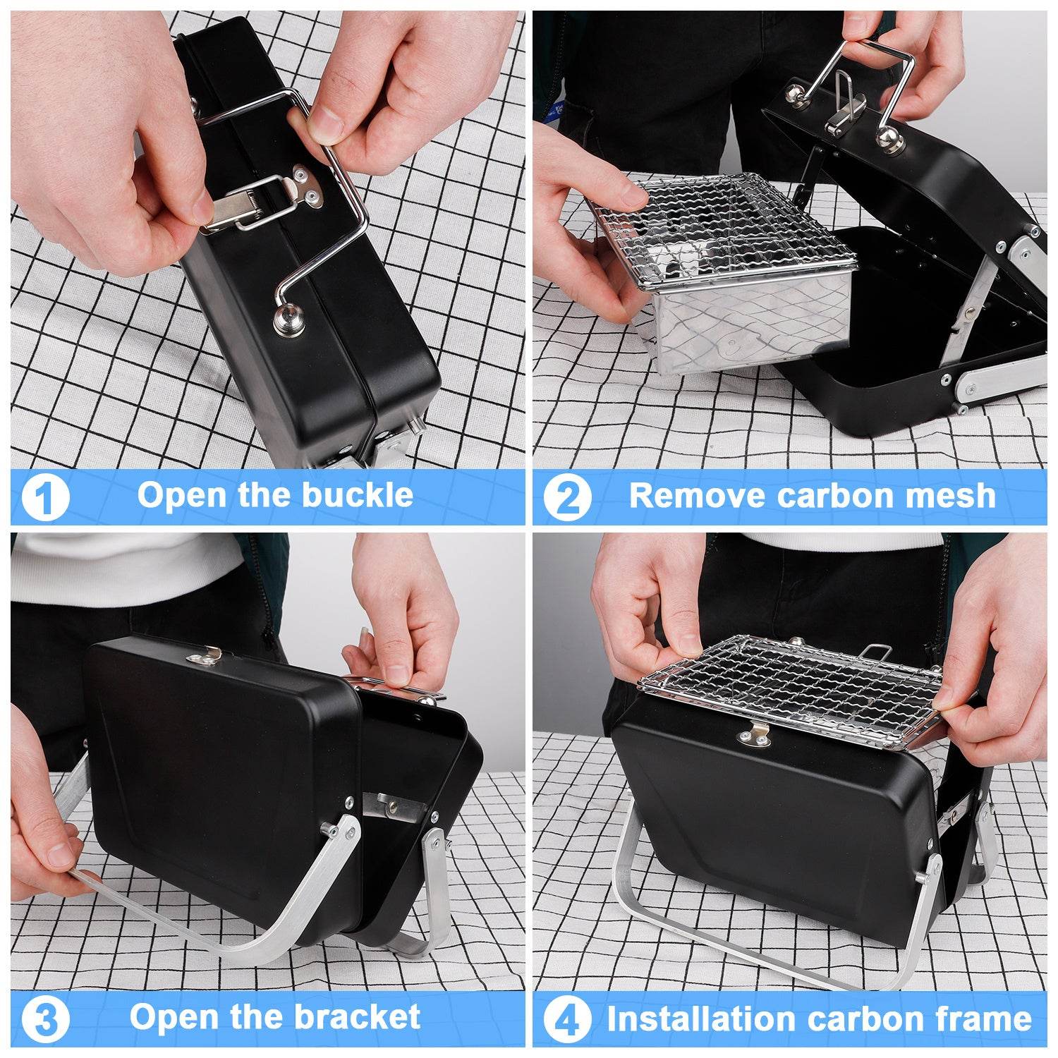 Mini barbecue grill outdoor folding portable 2 people small - Mubimart