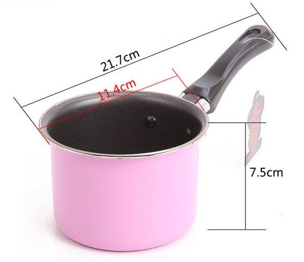 Mini colorful milk pot 11CM non-stick pot practical non-stick soup pot - Mubimart