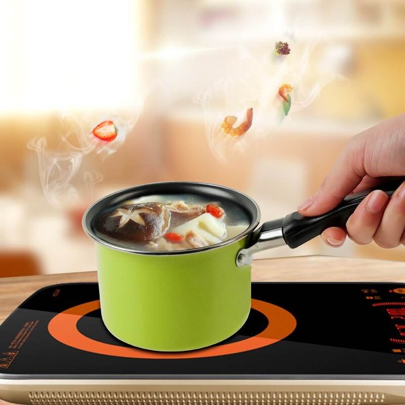 Mini colorful milk pot 11CM non-stick pot practical non-stick soup pot - Mubimart