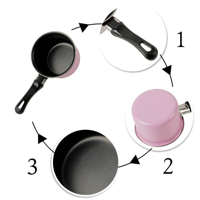 Mini colorful milk pot 11CM non-stick pot practical non-stick soup pot - Mubimart