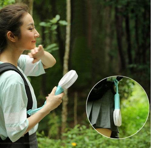 Mini usb hand fan cooling portable fan led light air conditioner cooler adjustable speed heat rechargeable battery fans 200mm - Mubimart