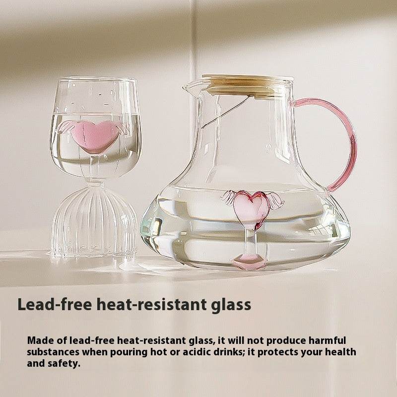 Minimalist Creative Water Pitcher Transparent Thick And High Temperature Resistant - Mubimart