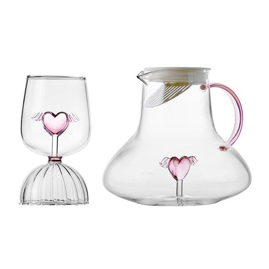 Minimalist Creative Water Pitcher Transparent Thick And High Temperature Resistant - Mubimart