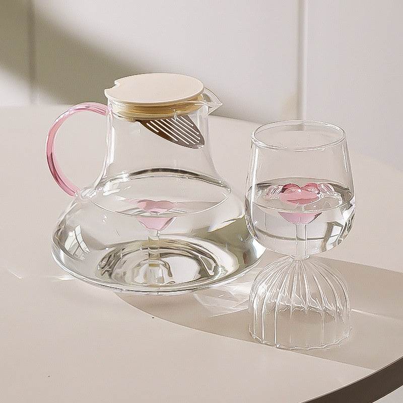 Minimalist Creative Water Pitcher Transparent Thick And High Temperature Resistant - Mubimart