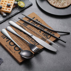 Minimalist stainless steel set - Mubimart -  