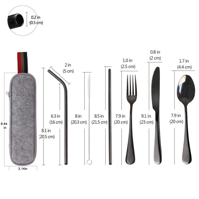 Minimalist stainless steel set - Mubimart -  