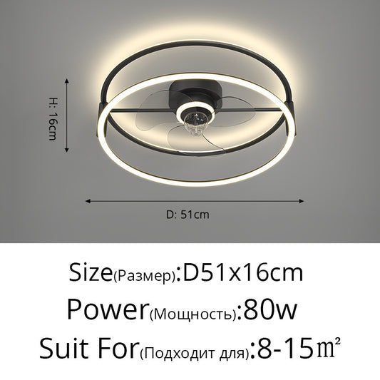Modern Simple Ceiling Electric Fan Lamp - Mubimart -  
