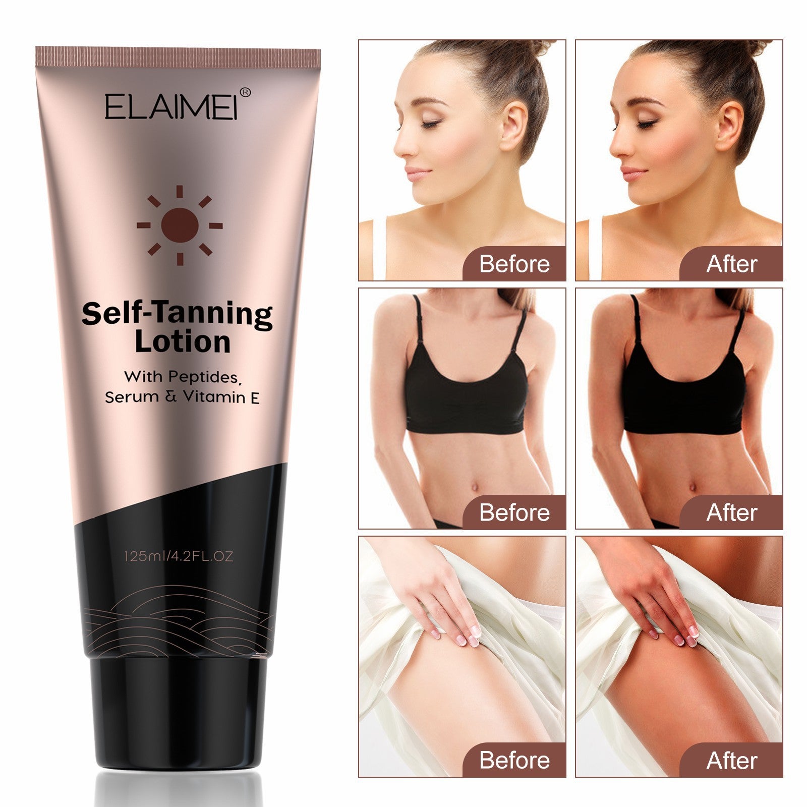 Moisturizing Body Bronzer Suntan Lotion - Mubimart -  