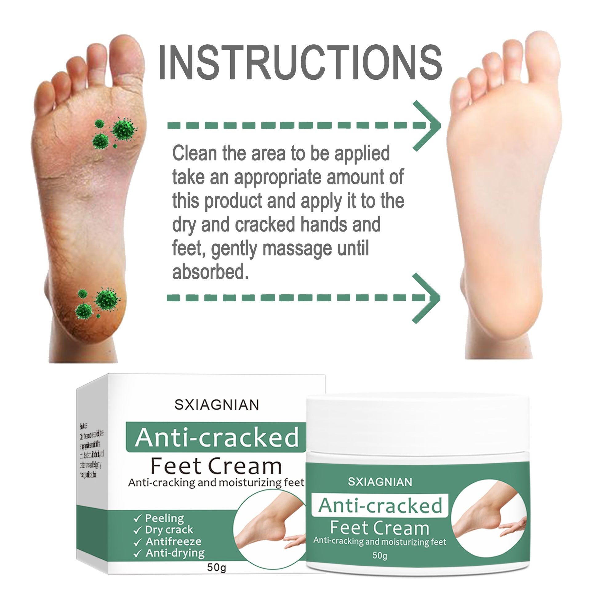 Moisturizing Foot Anti-crack Heel Dandruff Peeling Moisturizing Moisturizing Cream - Mubimart -  