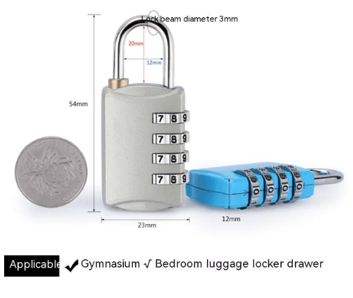 Multi-color Metal Luggage Zipper Wardrobe Door Password Lock - Mubimart
