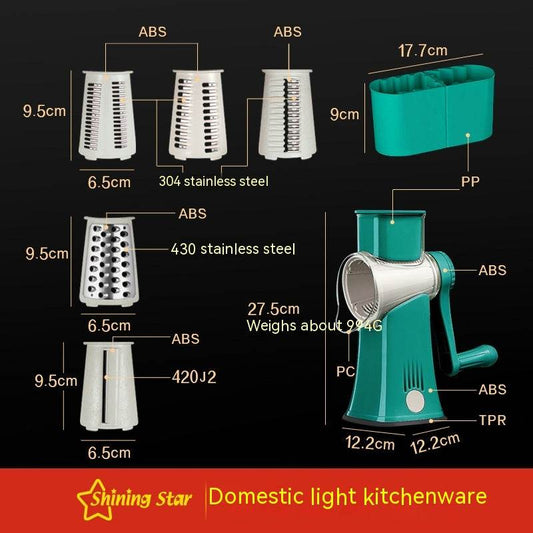 Multi-function Vegetable Chopper Hand Roller Grater Slicer Potato Grater Shredded Vegetable Cutter - Mubimart