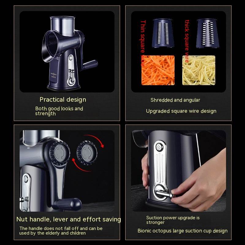 Multi-function Vegetable Chopper Hand Roller Grater Slicer Potato Grater Shredded Vegetable Cutter - Mubimart