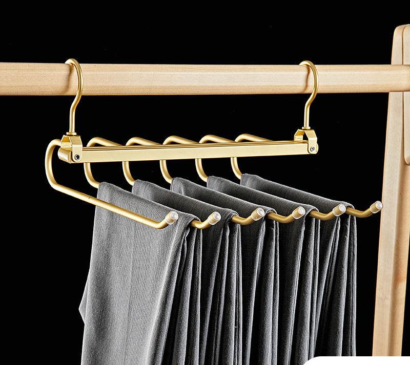 Multi-layer Hanger Aluminum Alloy Trouser Press Household Magic Pants Rack - Mubimart