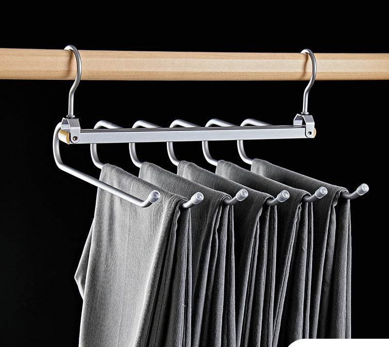 Multi-layer Hanger Aluminum Alloy Trouser Press Household Magic Pants Rack - Mubimart