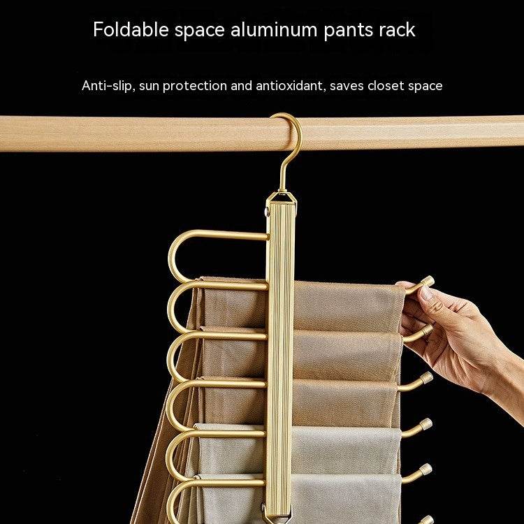 Multi-layer Hanger Aluminum Alloy Trouser Press Household Magic Pants Rack - Mubimart