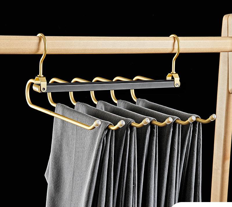 Multi-layer Hanger Aluminum Alloy Trouser Press Household Magic Pants Rack - Mubimart
