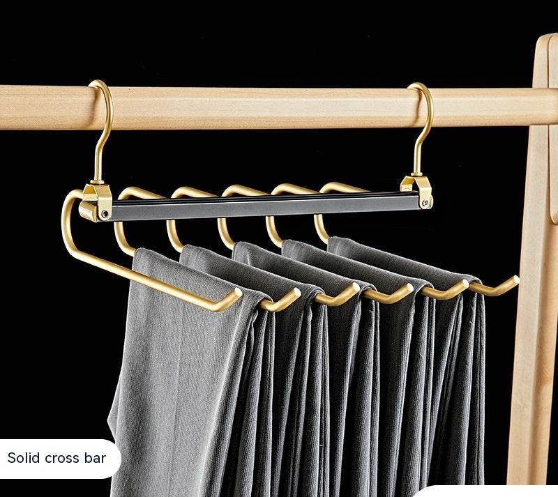 Multi-layer Hanger Aluminum Alloy Trouser Press Household Magic Pants Rack - Mubimart